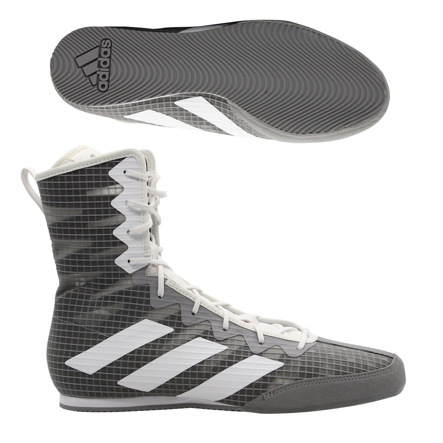 adidas Box Hog 4 Boxing Boots - Grey/White
