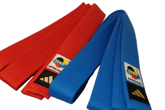 adidas WKF Approved Kata Blue and Red Belts