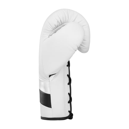 adidas Adispeed 500 Pro Lace Up Boxing Gloves - White/Black