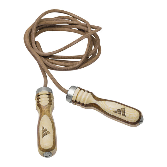 adidas Leather Skipping Rope With Wooden Handles
